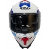 Sway Kask Sway Sw 865 Tıtan White Blue Red Güneş Gözlüklü