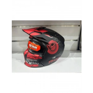 Kask Streetfıghter Sv Aztec B5 Mat Siyah/kırmızı