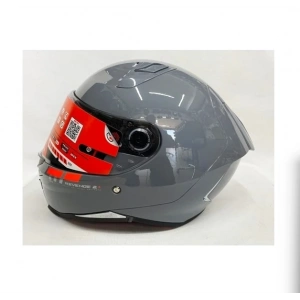 MT Kask mt Revenge 2 Parlak Gri A12 Şeffaf Vizörlü V14B
