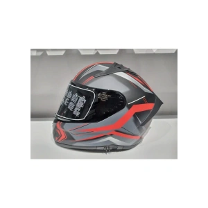 MTS Kask Mts Pro 801 Twılgh Güneş Gözlüklü Mat Gri/kırmızı