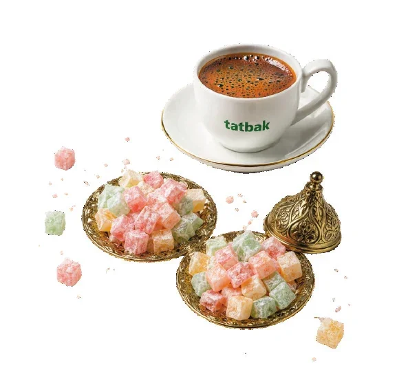 Tatbak Türk kahvesi ve lokum sunumu