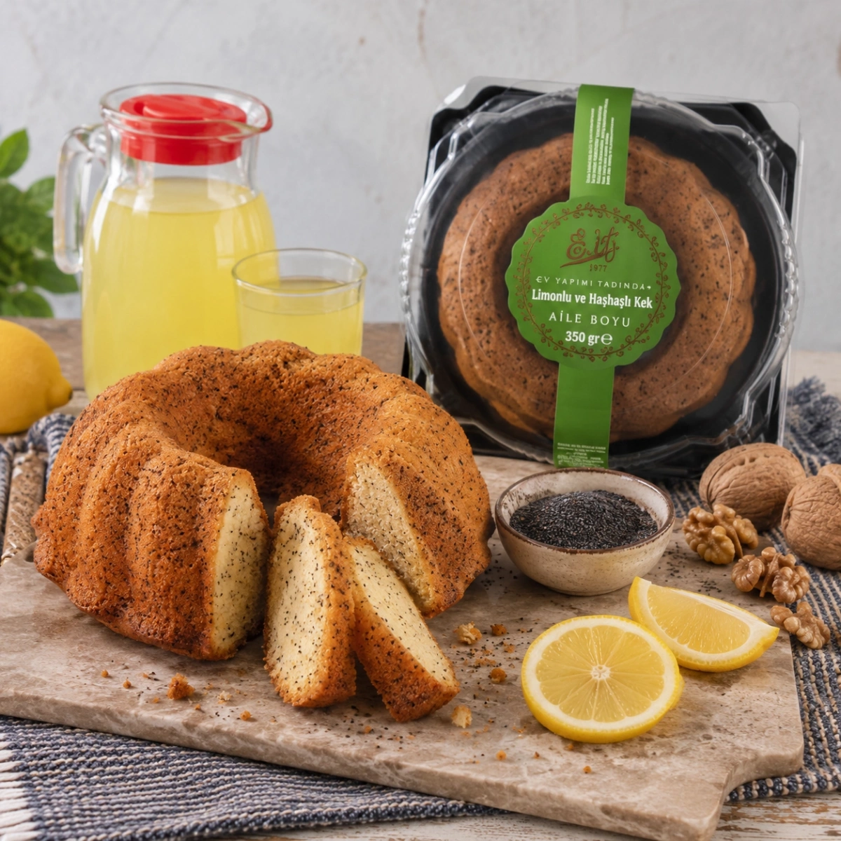 Aile Boyu Limonlu Haşhaşlı Kek 350 Gr