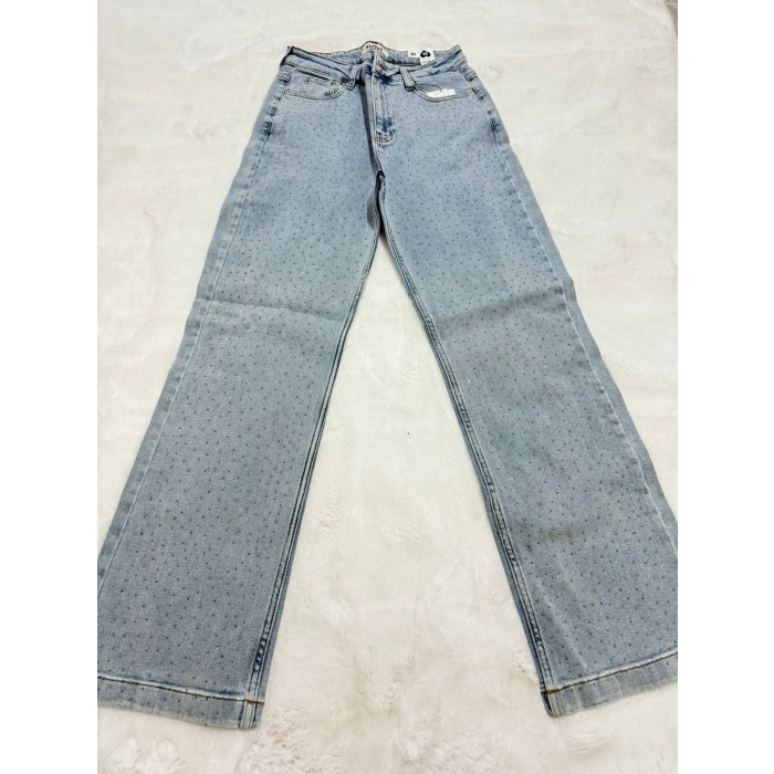 Işık Serisi Serpme Taşlı Jean Pantolon