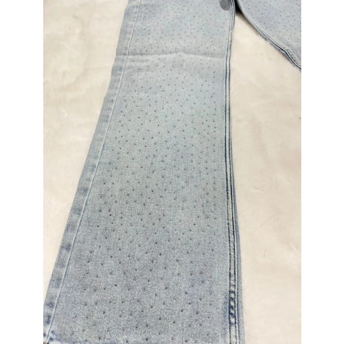 Işık Serisi Serpme Taşlı Jean Pantolon