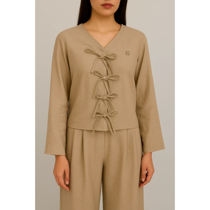 Lunera Bowla Bej Kurdele Takım