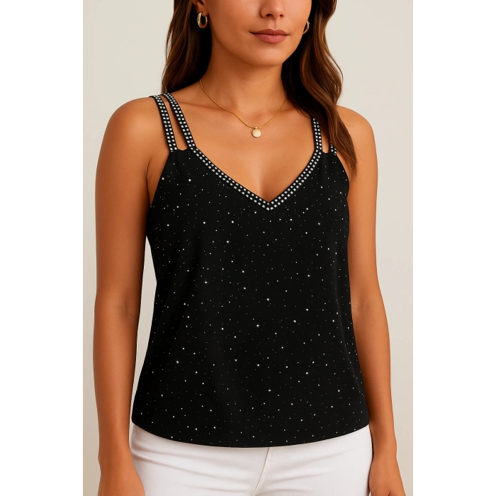 Lunera Işıltılı Askılı Bluz