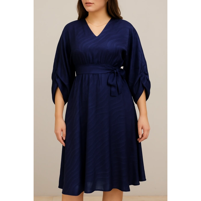 Lunera Maren Kuşak Detaylı Elbise