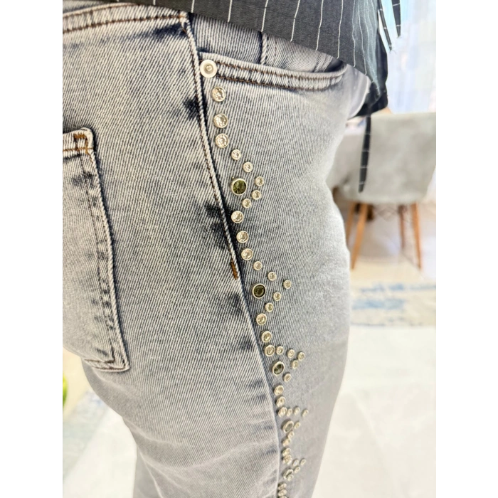 Serpme Taşlı Kot Pantolon