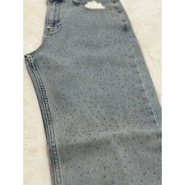 Işık Serisi Serpme Taşlı Jean Pantolon