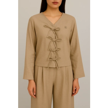 Lunera Bowla Bej Kurdele Takım