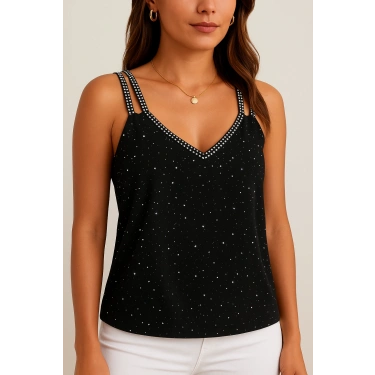 Lunera Işıltılı Askılı Bluz