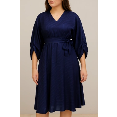 Lunera Maren Kuşak Detaylı Elbise