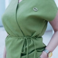 Belden Bağlamalı Kısa Kollu Takım – Zeytin Yeşili