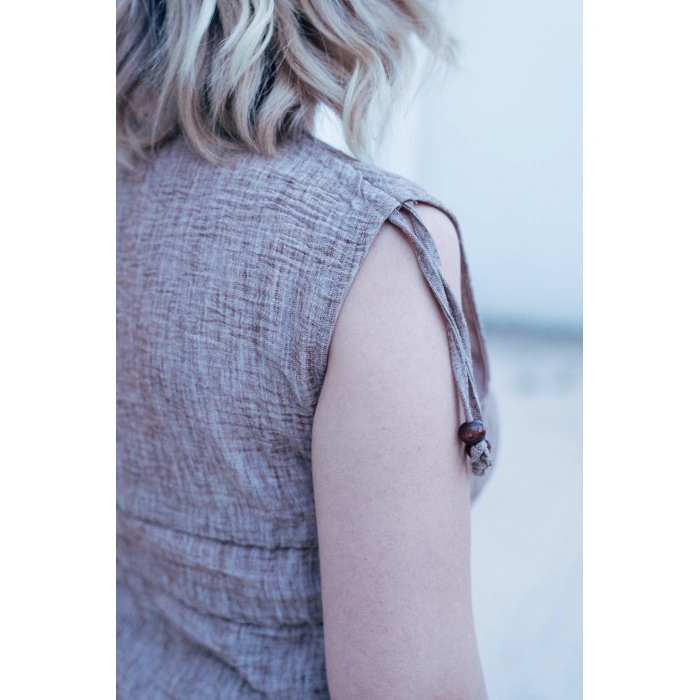 Bağlama Detaylı Bohem Keten Takım