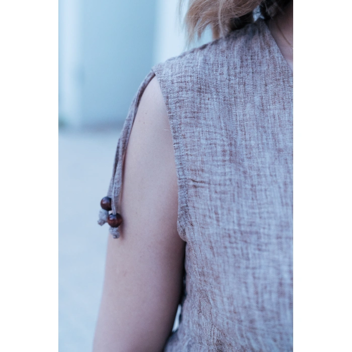 Bağlama Detaylı Bohem Keten Takım