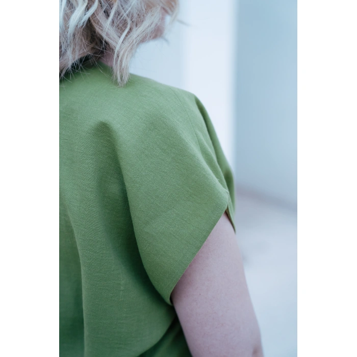Belden Bağlamalı Kısa Kollu Takım – Zeytin Yeşili