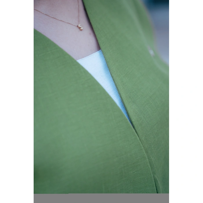 Belden Bağlamalı Kısa Kollu Takım – Zeytin Yeşili