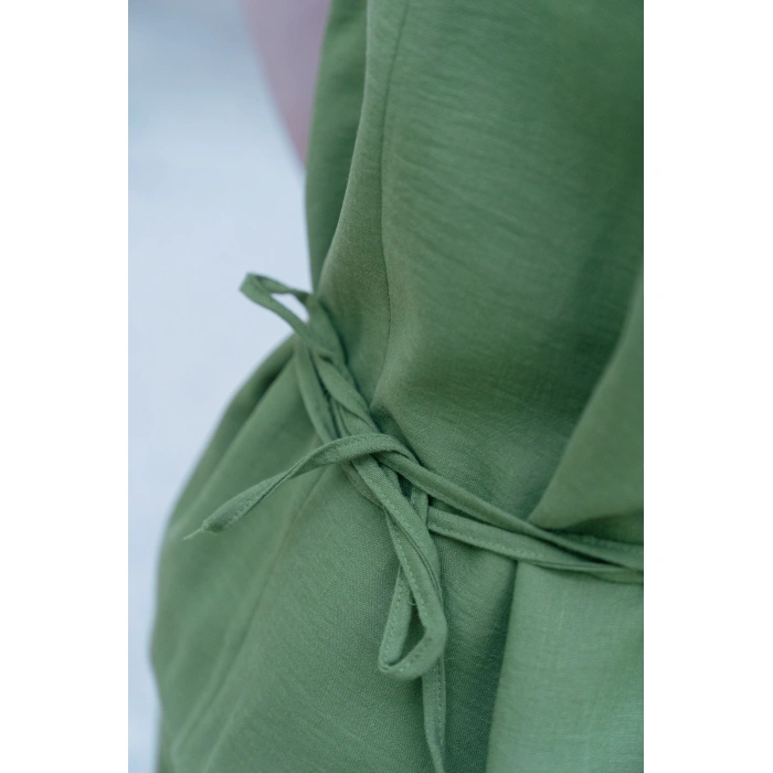 Belden Bağlamalı Kısa Kollu Takım – Zeytin Yeşili