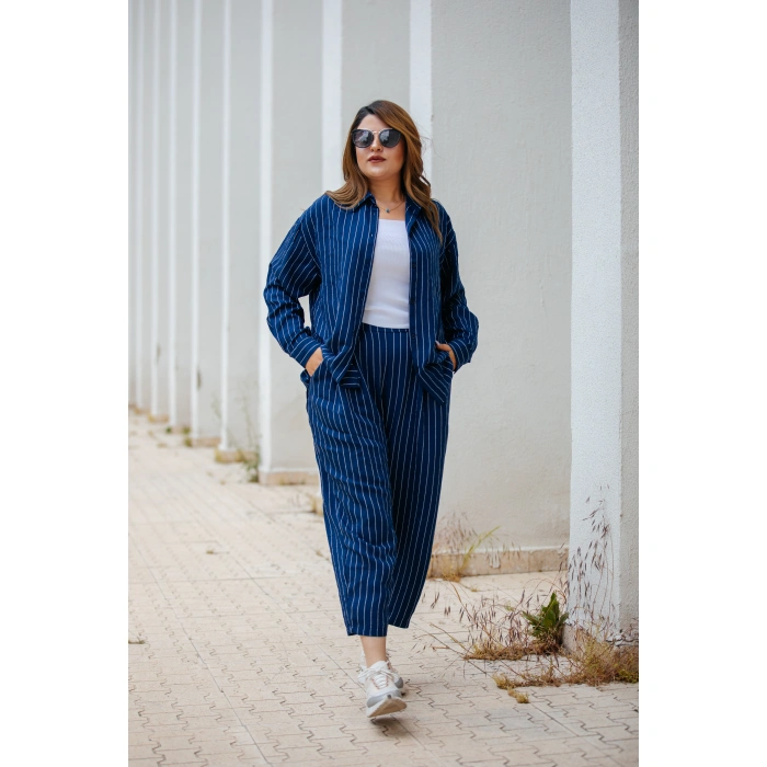 Elis Lunera Çizgili Mavi Takım