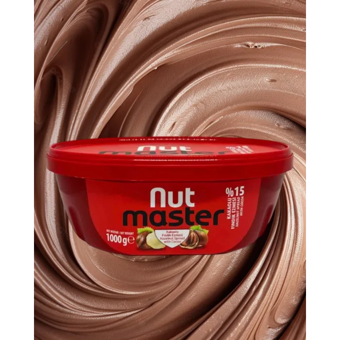 Nut Master Kakaolu Fındık Ezmesi 1000 Gr Kase (%15 Fındık)