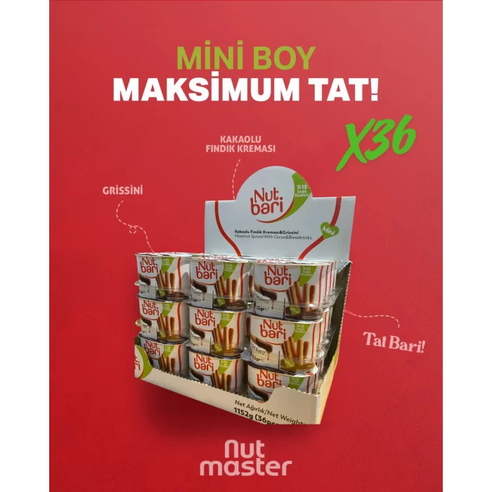 Nut Bari Kakaolu Fındık Kreması & Grissini 32 Gr X 36