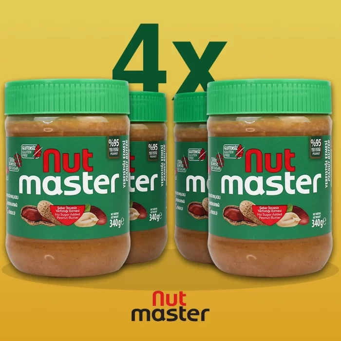 Nut Master Şeker İlavesiz Yer fıstığı Ezmesi %95 (340 Gr X 4)