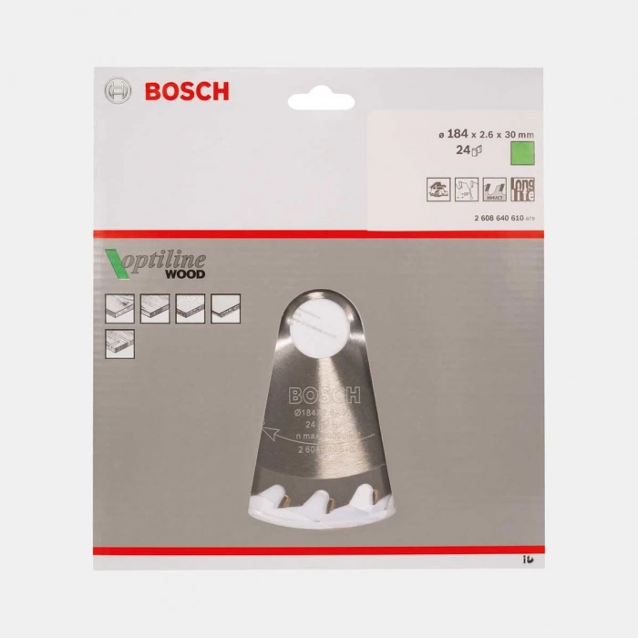 Bosch Optiline Daire Testere Bıçağı  184X30 mm  24 Diş