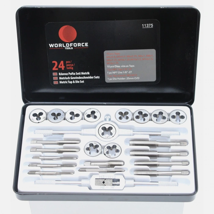 Worldforce Kılavuz Pafta Seti Metrik 24 Parça 11375