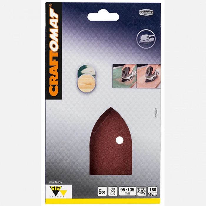 Craftomat K180 6lı 95x135mm Cırt Bantlı Zımpara