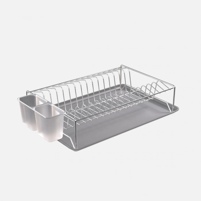 Metaltex Tek Katlı Tablalı Bulaşıklık Krom 40x27x10cm