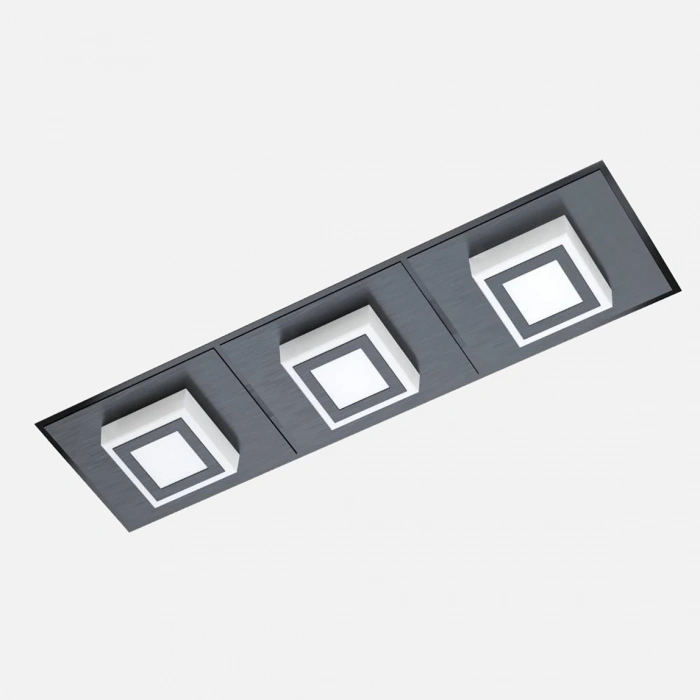 Masiano 1 Siyah Spot 3X Led