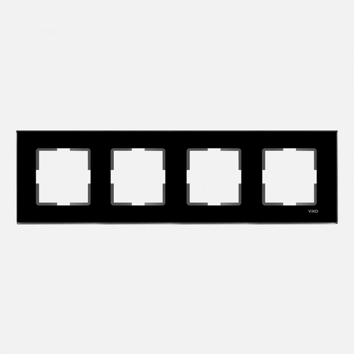 Viko Novella Cam Düz Siyah Dörtlü Çerçeve