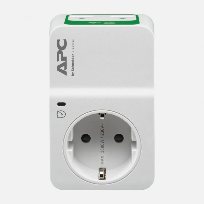 Schneider Apc z 918 Joule 2 Usb Şarj Çıkışlı Tekli Akım Korumalı Priz Beyaz