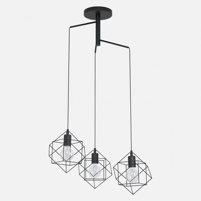 Eglo Streiton Modern 3lü E27 Duy Çelik Yuvarlak Avize