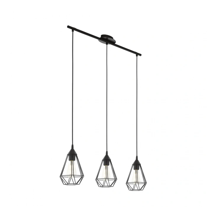 Eglo Tarbes Çelik Üçgen 3lü Modern Sarkıt Siyah