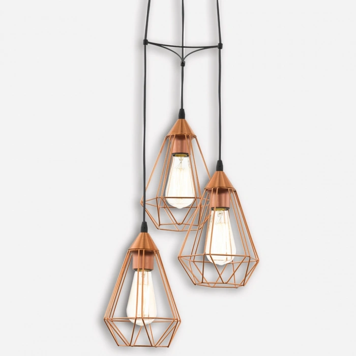 Eglo Tarbes Metal Üçgen 3lü Modern Sarkıt