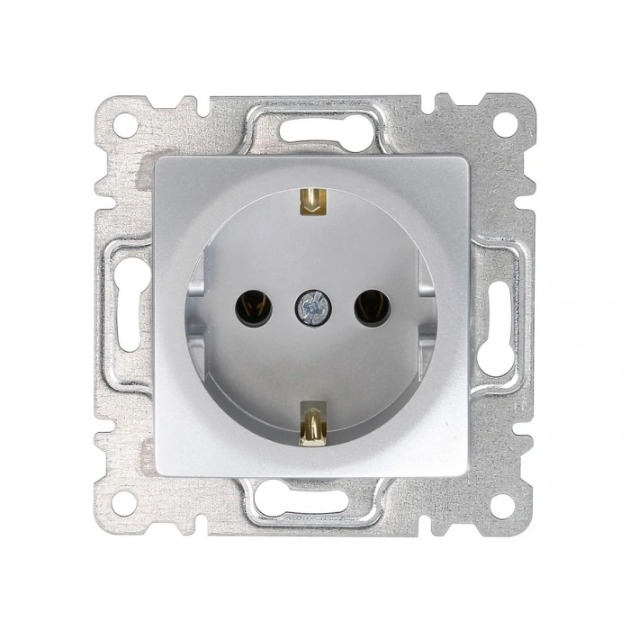 Makel Lıl Nat K Topraklı Priz Gümüş