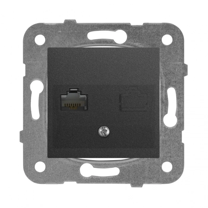 Viko Novella Tekli Data Prizi Cat5 Siyah Mek+Düğme Kapak