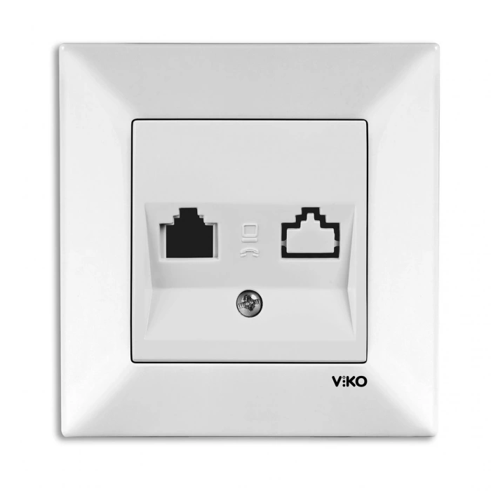 Viko Meridian Beyaz Tekli Nümeris Telefon Prizi CAt3 Vk