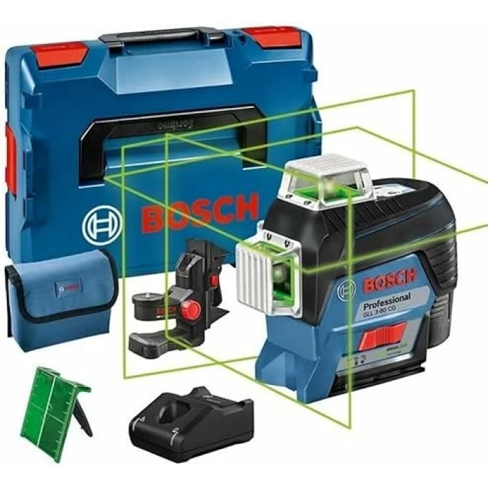Bosch Professional GLL 3/80 CG Çizgi Lazeri, Yeşil Lazer, Bluetoothlu, 12V, Çalışma Alanı: 120 M, L/Boxx Içinde