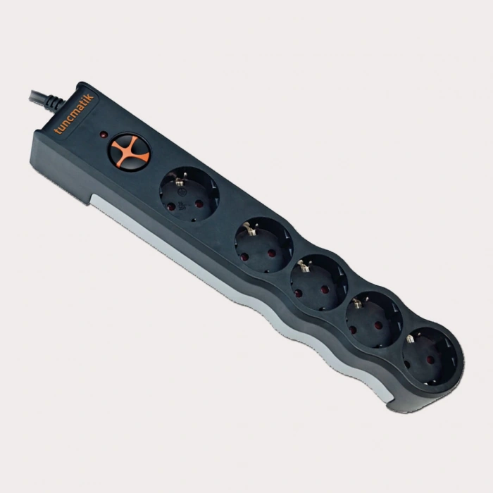 Tunçmatik Powersurge TSK6134 5li 1050 Joule 1,5 Metre Enerji Koruma Prizi Siyah