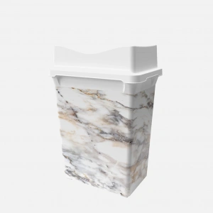 Q-Trash Marble Çöp Kutusu Çift Kapaklı 10L