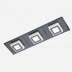 Masiano 1 Siyah Spot 3X Led