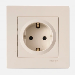 Nilson Moda Krem Topraklı Priz