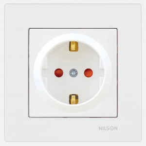 Nilson Moda Beyaz Çocuk Korumalı Topraklı Priz