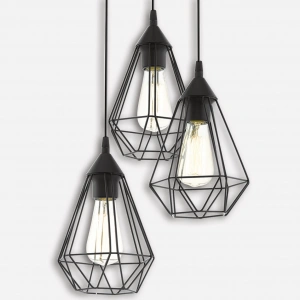 Eglo Tarbes Çelik Üçgen 3lü Modern Sarkıt Siyah