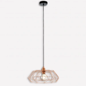 Eglo Vintage Serisi Çelik Dikdörtgen Tekli Vintage Sarkıt Bakır