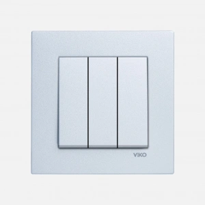 Viko N/T Gümüs 3 Lü Anahtar Mek+Dug+Kap/Vk