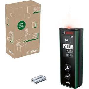 Bosch Home & Garden Zamo Lazerli Uzaklık Ölçer (25m Çalışma Alanı, 4 sn. Ölçme Süresi, 2 x AA Pil, Karton Kutu)