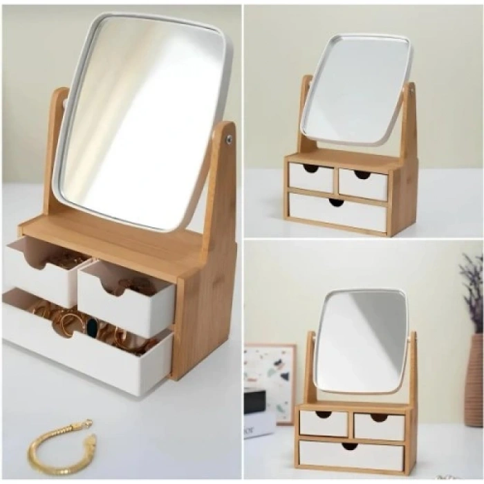 Ahşap 3 Çekmeceli Ayna